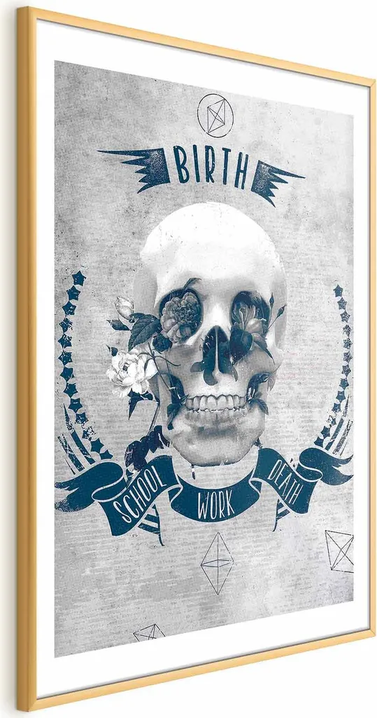 Life Is Brutal Quadro 40x60 cm - Poster con Cornice Oro di Lusso