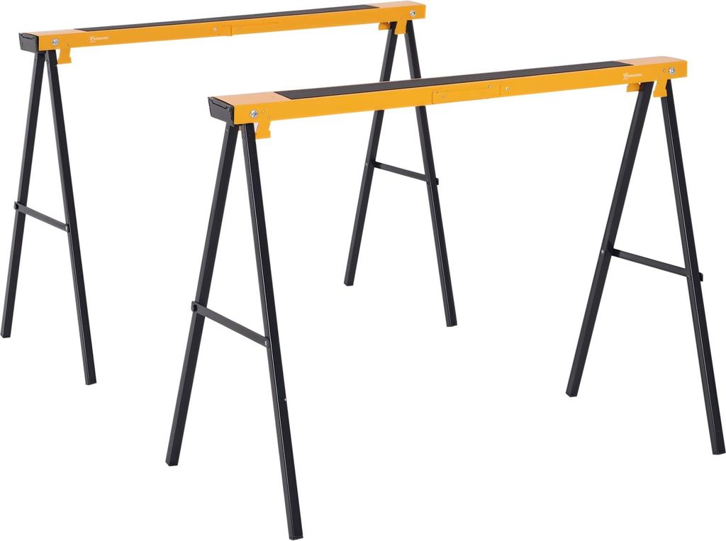 DURHAND 2er-Set Arbeitsbock Sägepferd Klappbar Unterstellbock rutschfest Metall