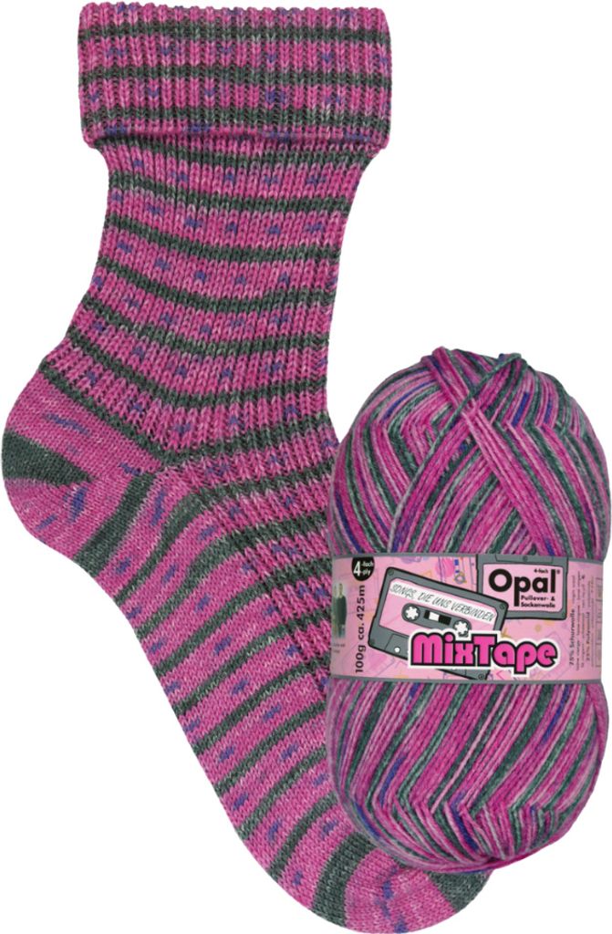 Opal MIXTAPE 100 g farbenfrohe 4-fach Pullover- und Produktbild 