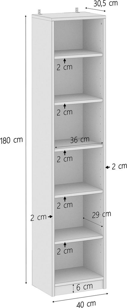 Holzregal Bücherregal verschiedene Höhen Wandregal Produktbild 4