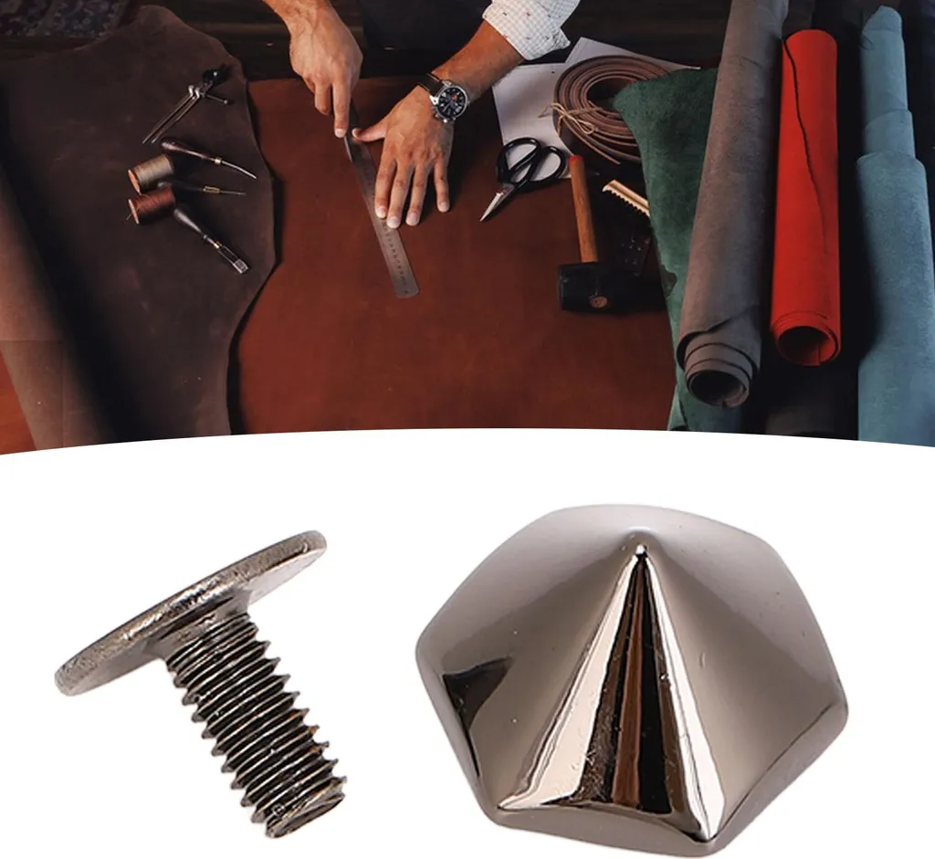 Rivetti Esagonali 10mm Gunmetal: Accessori DIY per Borse e Abbigliamento - 3
