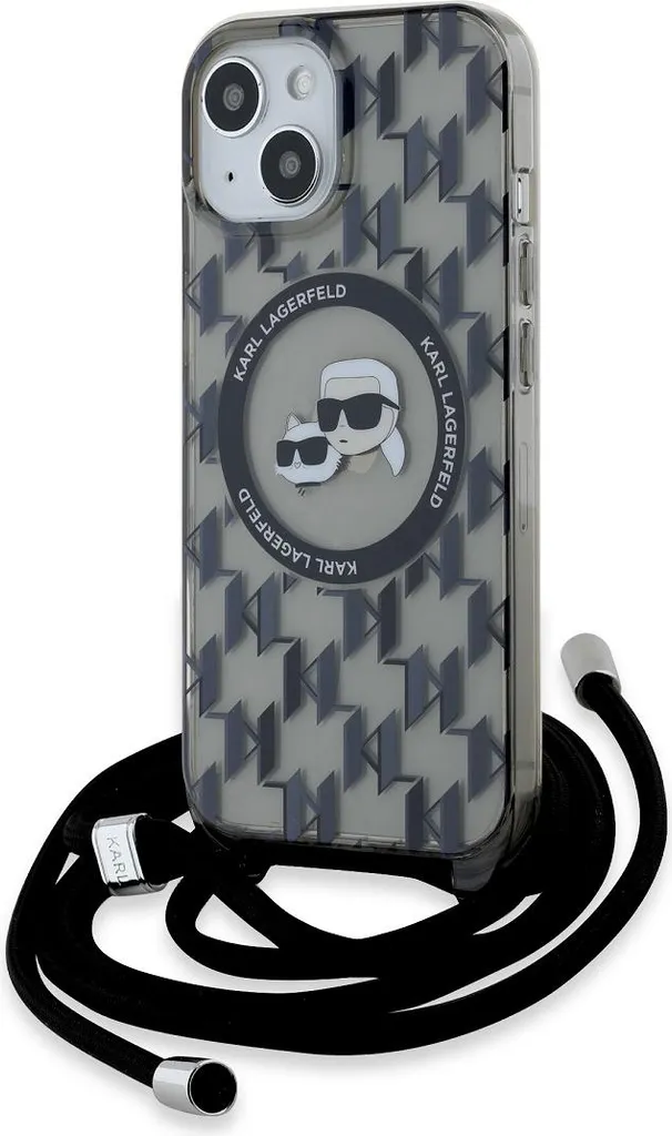 Custodia Karl Lagerfeld iPhone 15 MagSafe Crossbody Nero Luxury