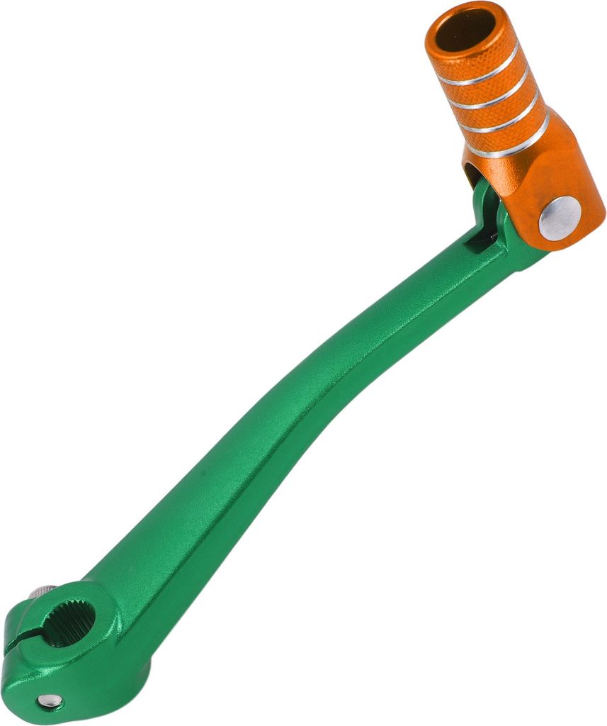 Klappbarer Motorrad-Gangschalthebel für Bosuer 125 Aluminiumlegierung Pedal-Schalthebelarm Grüner Hebel und Orangener Kopf mit Silberring