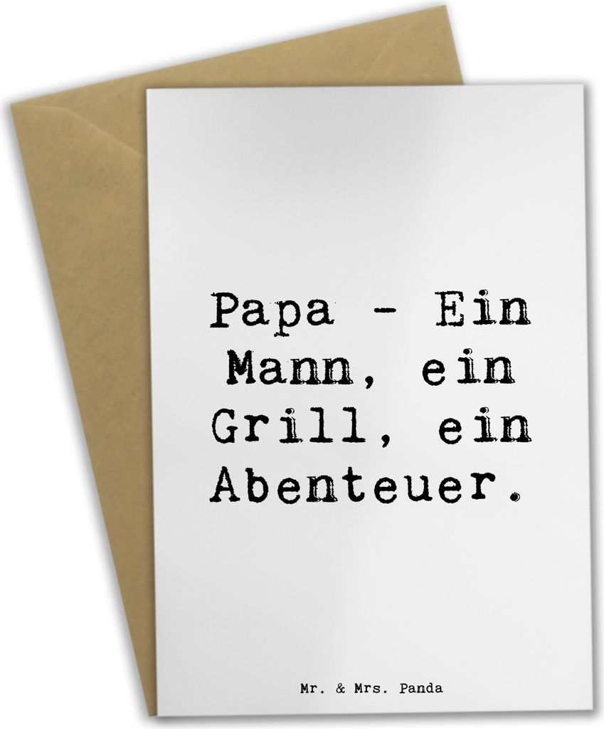 Mr. & Mrs. Panda Grußkarte Spruch Papa Abenteuer - Weiß - Geschenk, Dad, Handarbeit, einladungskarten, Daddy, Grillmeister, weihnachtskarten, Ges...
