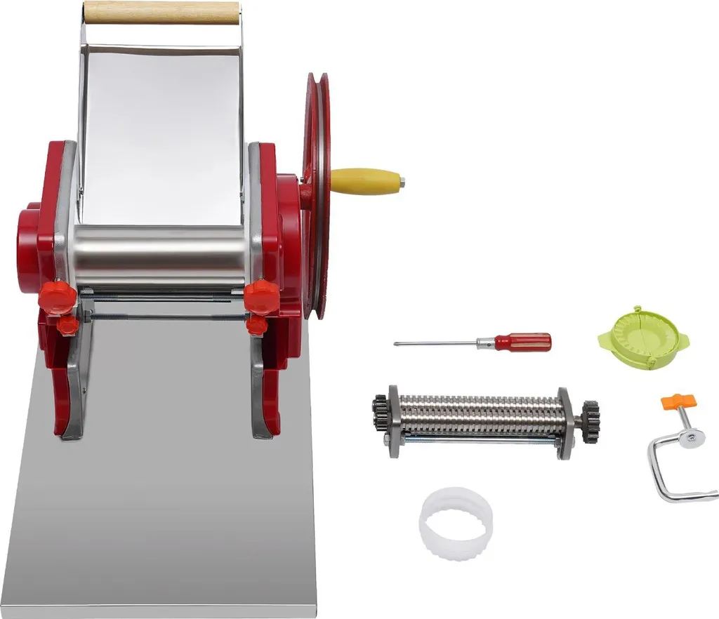 Machine à pâtes réglable de 0,5 à 5 mm - Puissance et design rouge - 8