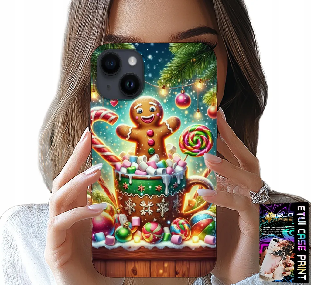 Custodia iPhone 14 Natale Pan di Zenzero + Vetro Temperato Protezione