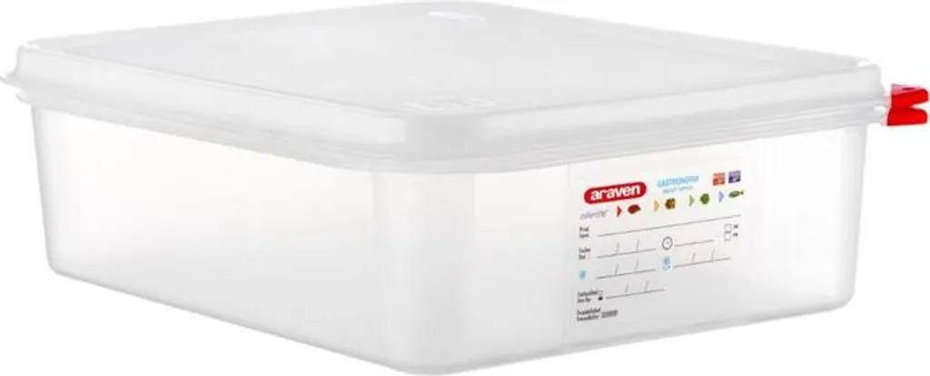 Araven GN 1/2 6,5L: Set 4 Contenitori Ermetici Professionali HACCP