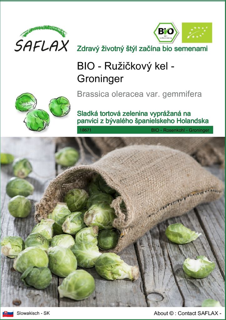 SAFLAX - BIO - Ružičkový kel - Groninger - Brassica Obrázok produktu 