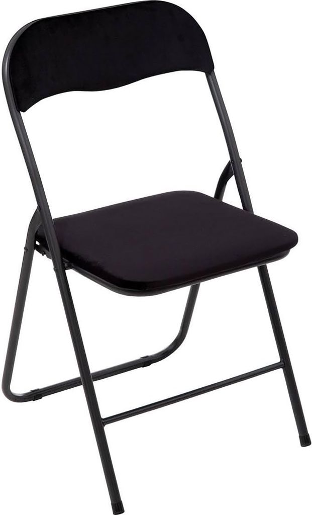 Spetebo Klappstuhl Metall Samt, schwarz, gepolstert, Produktbild 