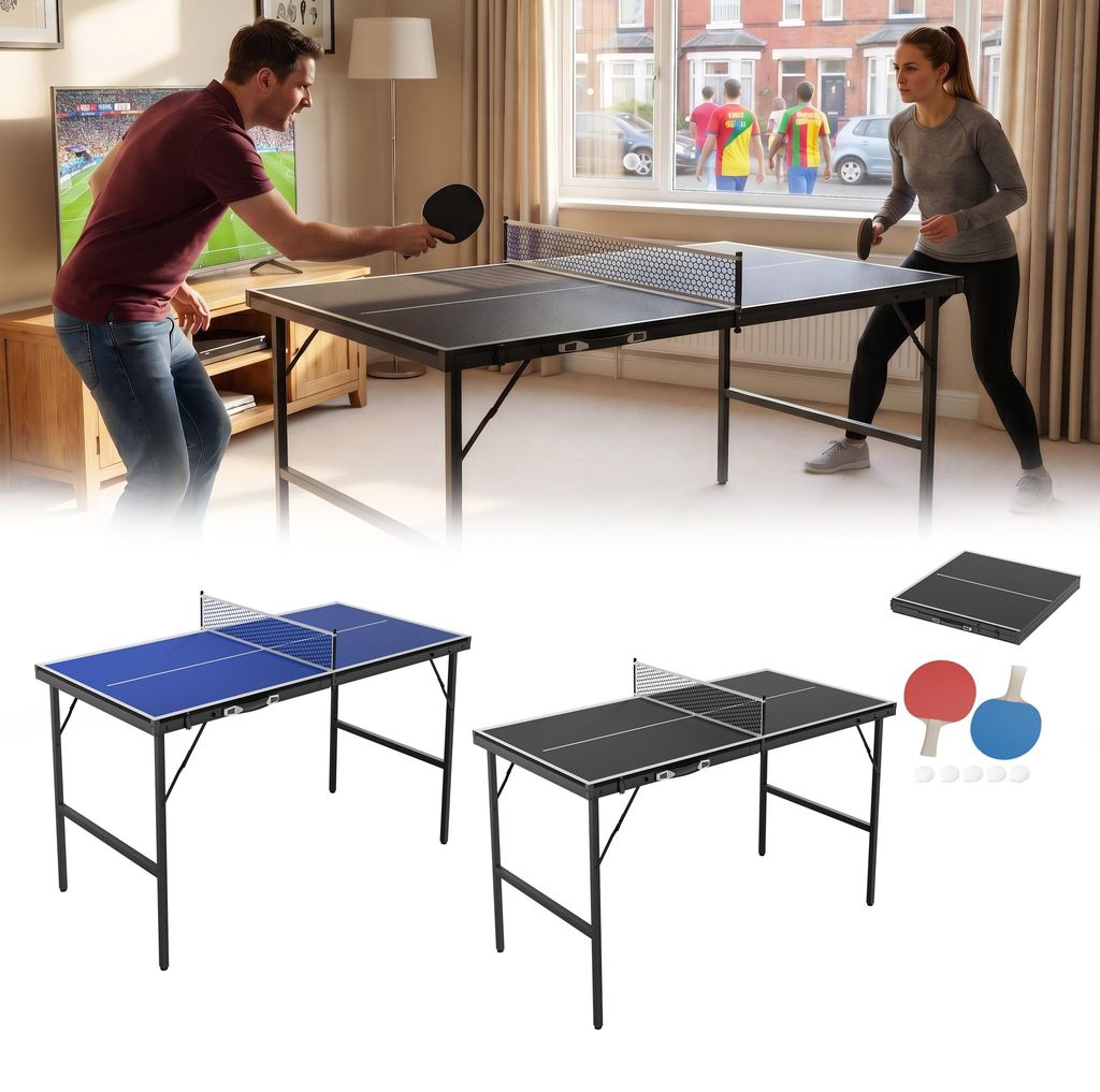 ACXIN Mini Tischtennistisch blau klappbar, Tragbarer Produktbild 