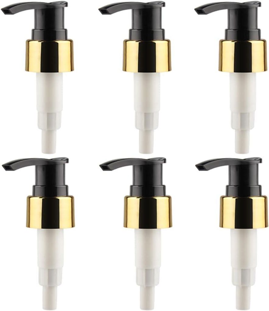 Set mit 6 Kunststoffflaschen mit 24/410-Gewinde, kompatibel mit Seifen-, Shampoo-/Lotion-/Geschirrspülmittelpumpen