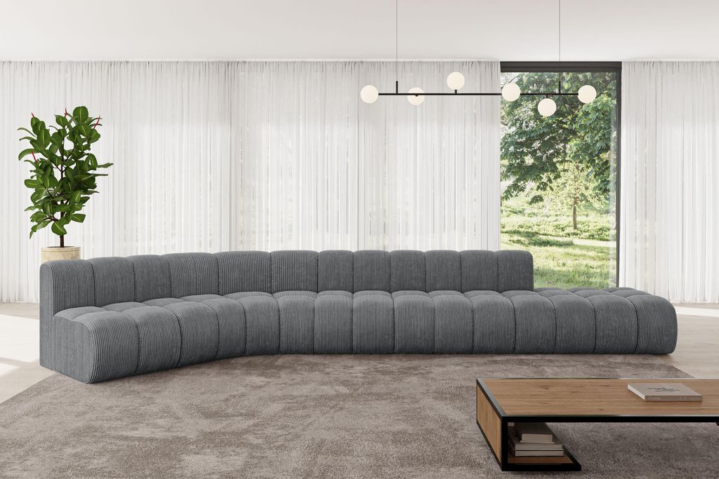 ALTDECOR Modulares Sofa Ecksofa in L-Form - Brilo-L2 - 471x174x70 cm Dunkelgrau - Corner modular Sofa Eckcouch Couch Wohnlandschaft Cauchsofa Boden...