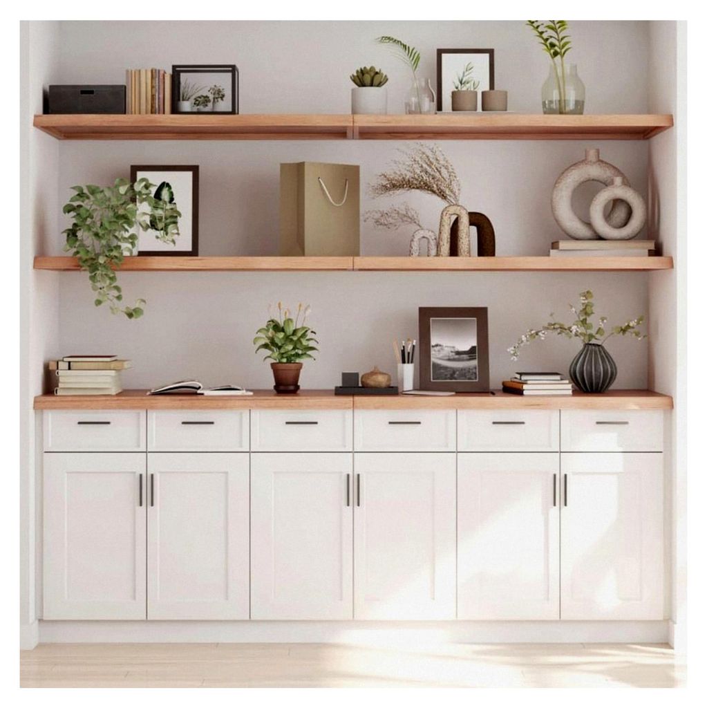 Wandregal Hellbraun, 200 x 50 x (2-4) cm, behandeltes Massivholz, Eiche