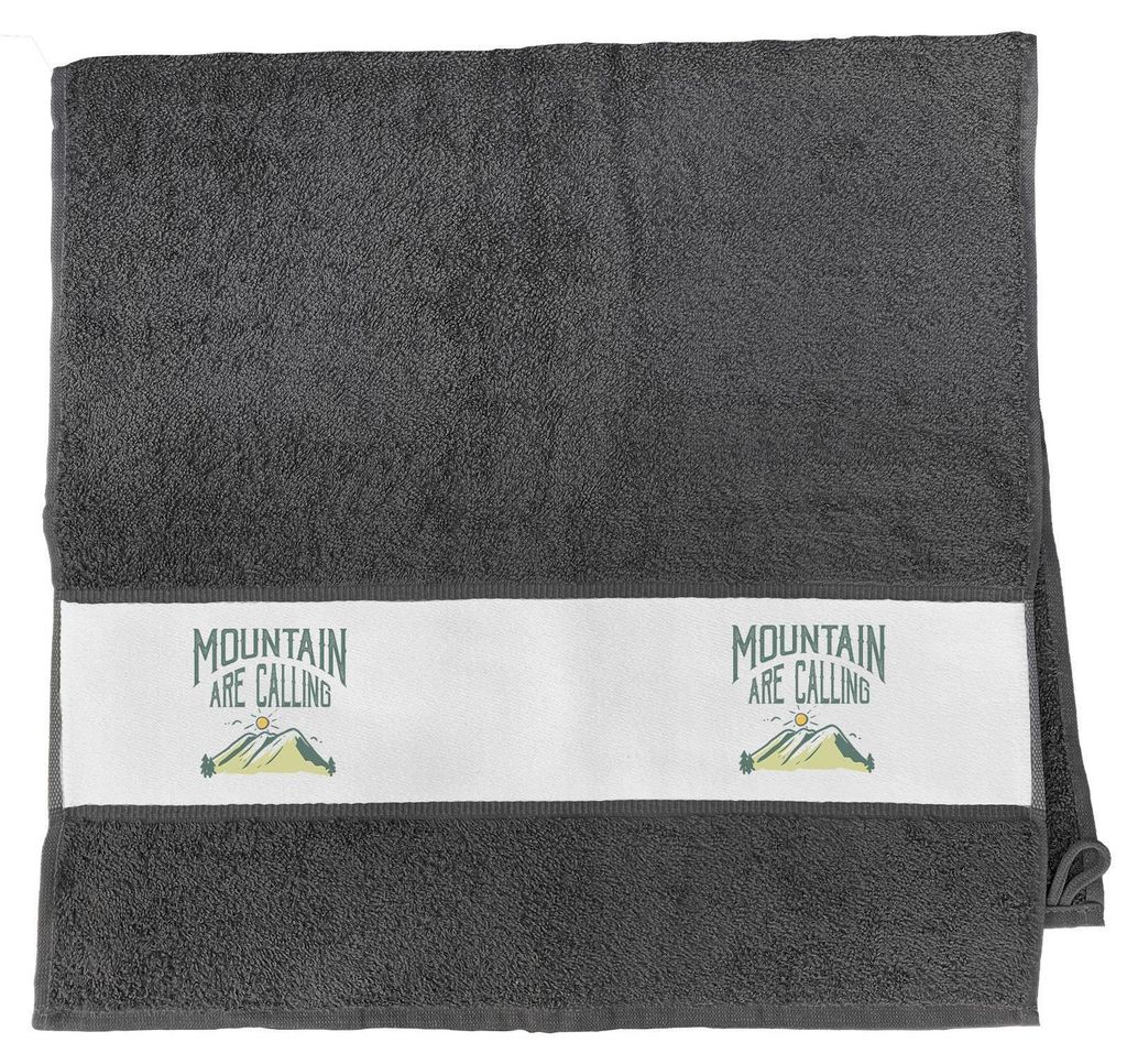Huuraa Handtuch Mountain are calling Berge 50x100cm Graphite Baumwolle Handtuch Geschenkidee