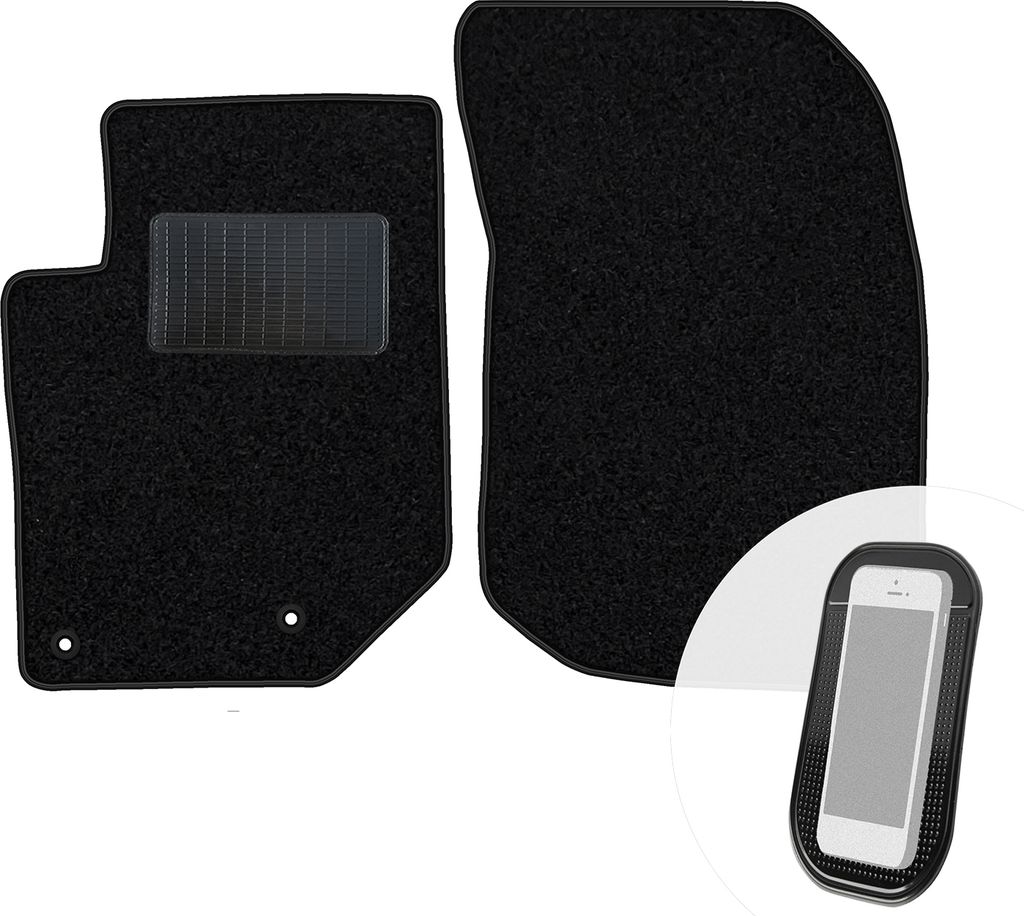 moto-MOLTICO Vorne Fußmatten Auto Velours Autoteppiche Schwarz Automatten Set 2-teilig passend für Isuzu D-max ab 2020