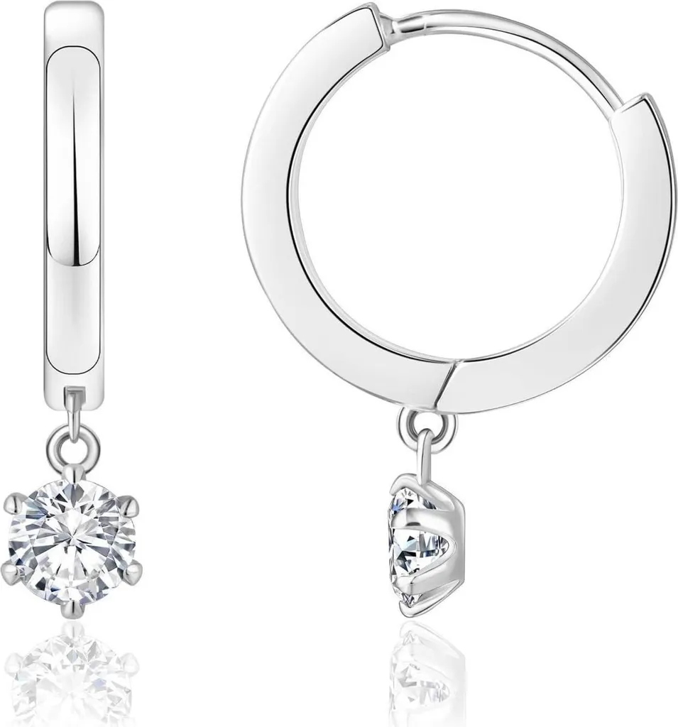 Orecchini Huggies Argento 925 Zirconi 4mm Ipoallergenici Trend 2026