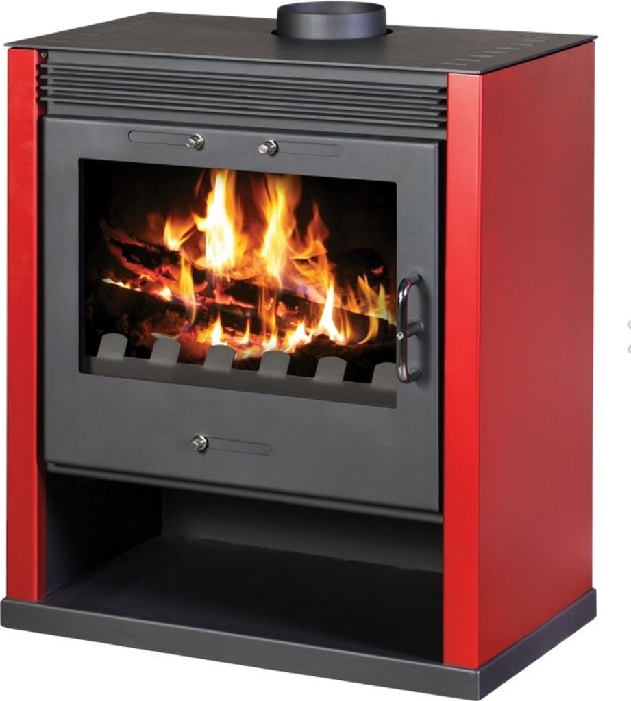 Kaminofen Victoria Rubin rot mit XXL-Sichtscheibe – 13kW
