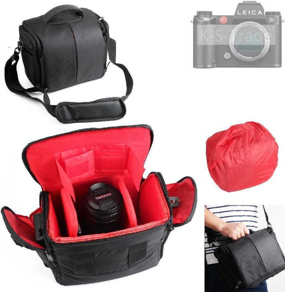 K-S-Trade Kompatibel mit Leica SL3 Kameratasche Fototasche Schultertasche Zubehör Tasche einteilbare Trennwänden für Systemkamera, DSLR DSLM SLR,