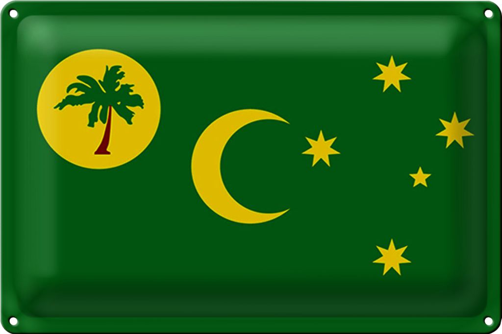 Blechschild Flagge Kokosinseln 40x30cm Flag Cocos Islands