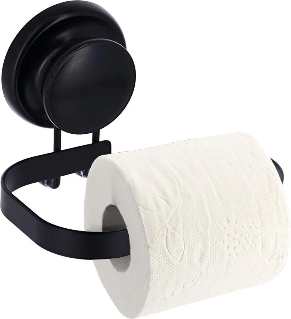 TENDANCE | Porta rotolo di carta igienica - Porta rotolo di carta igienica - 15 x 10 x 12 cm - Nero - Porta rotolo di carta igienica - con facile montaggio a parete
