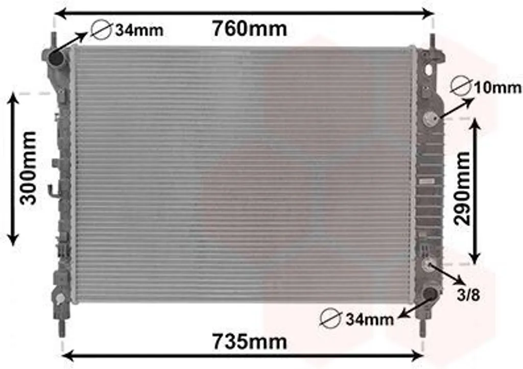 Radiateur moteur VAN WEZEL avec refroidisseur d'huile pour OPEL Antara