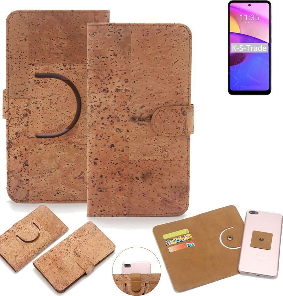 K-S-Trade Handy Hülle Schutz Hülle kompatibel mit Lenovo K14 Plus Handyhülle Schutzhülle Korkhülle Kork-Hülle 1x