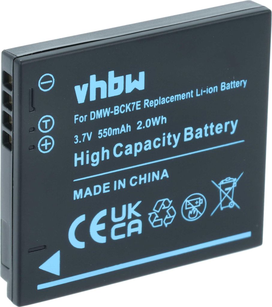 vhbw Akku kompatibel mit Panasonic Lumix DMC-FX78N, DMC-FX78K, DMC-FX78P, DMC-FT25, DMC-FX78A, DMC-FX78, DMC-FX77 Kamera (550 mAh, 3,7 V, Li-Ion)
