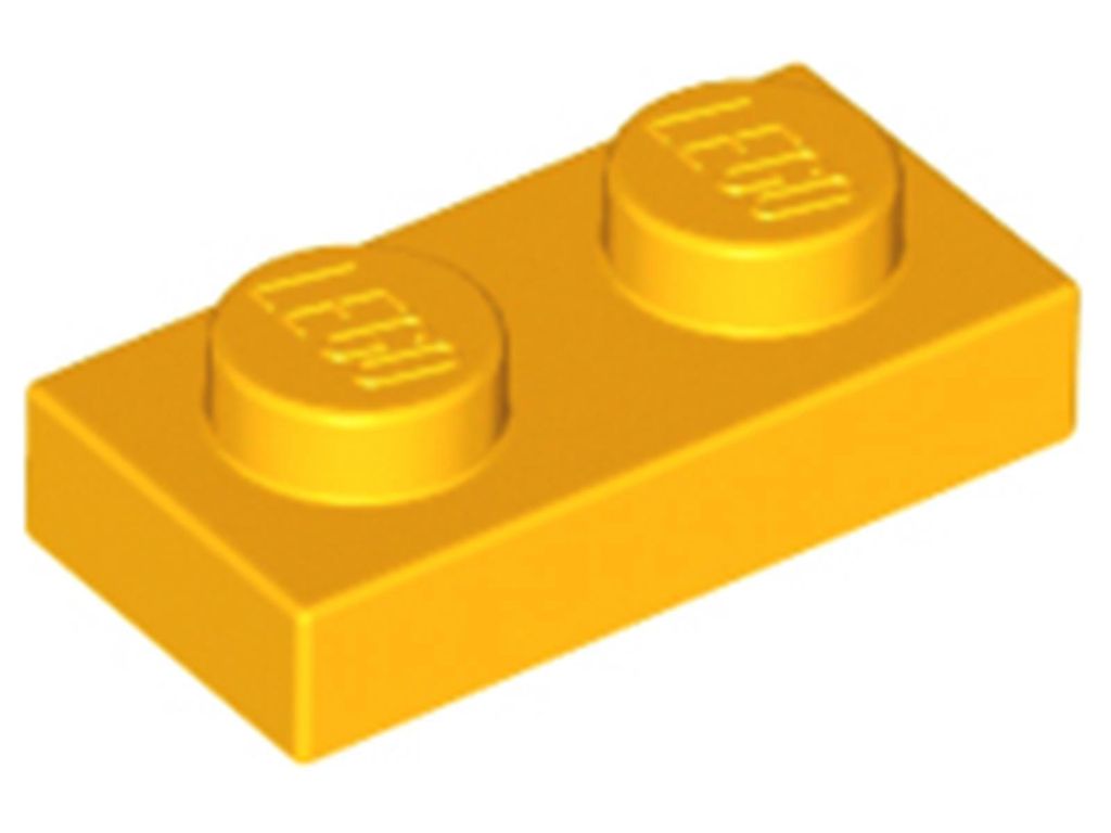 Lego 100x 1x2 Platten 3023 - Plate Helles Hellorange - Bright Light Orange