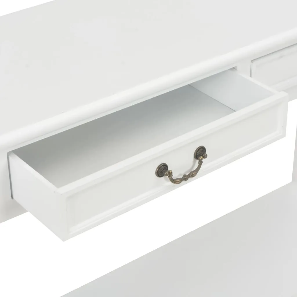 Console d'entrée blanche 110cm en bois table d'appoint gain de place - 6