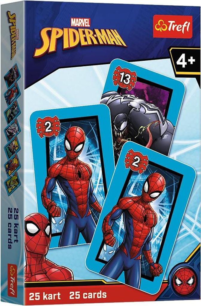 Trefl Spider-Man Kartenspiel Alte Jungfer (Schwarzer Peter) 25 Karten für 2-6 Spieler ab 3+