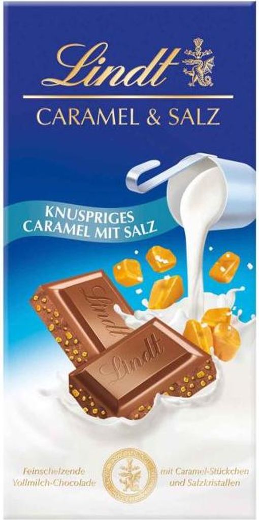 Lindt Caramel & Salz Vollmilch Tafel 100g Produktbild 