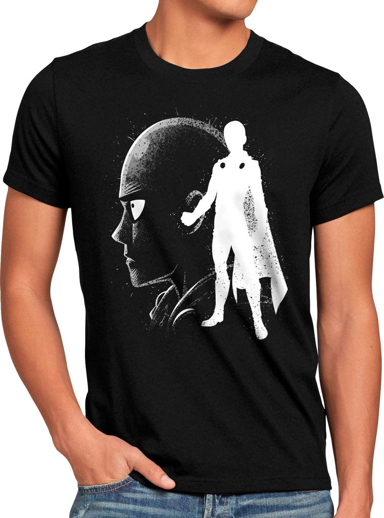 BaumwolleCloud Brave and Bald Herren T-Shirt saitama one anime punch cosplay