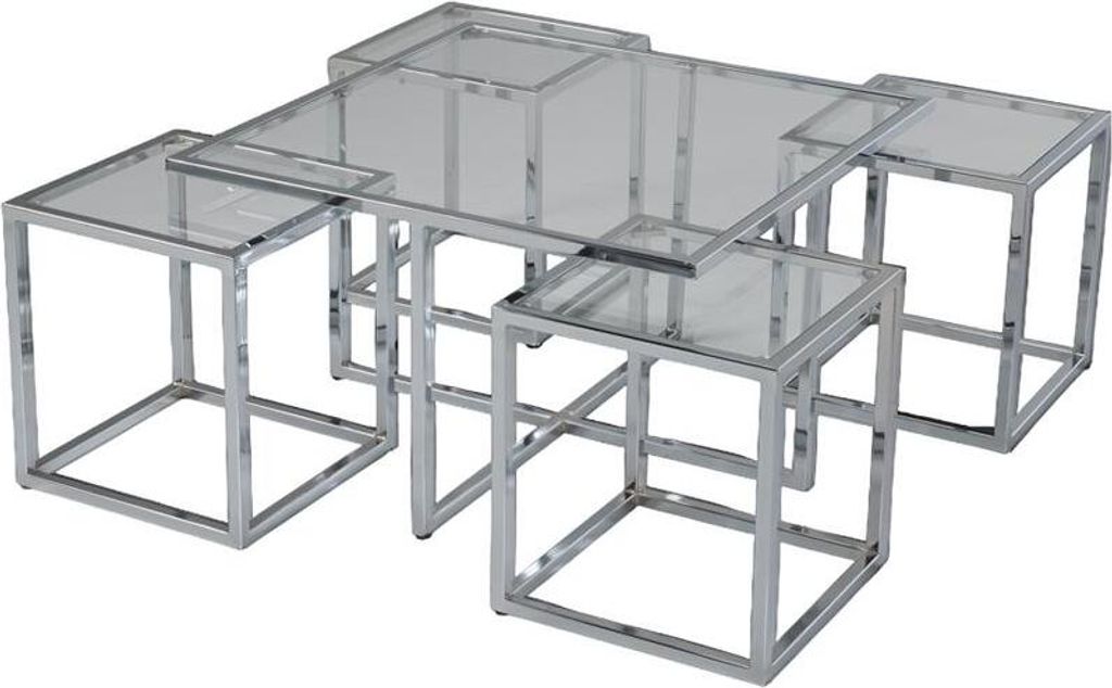 Couchtisch Luxus Design Metall Elegantes Möbel Wohnzimmer Silber Couchtische