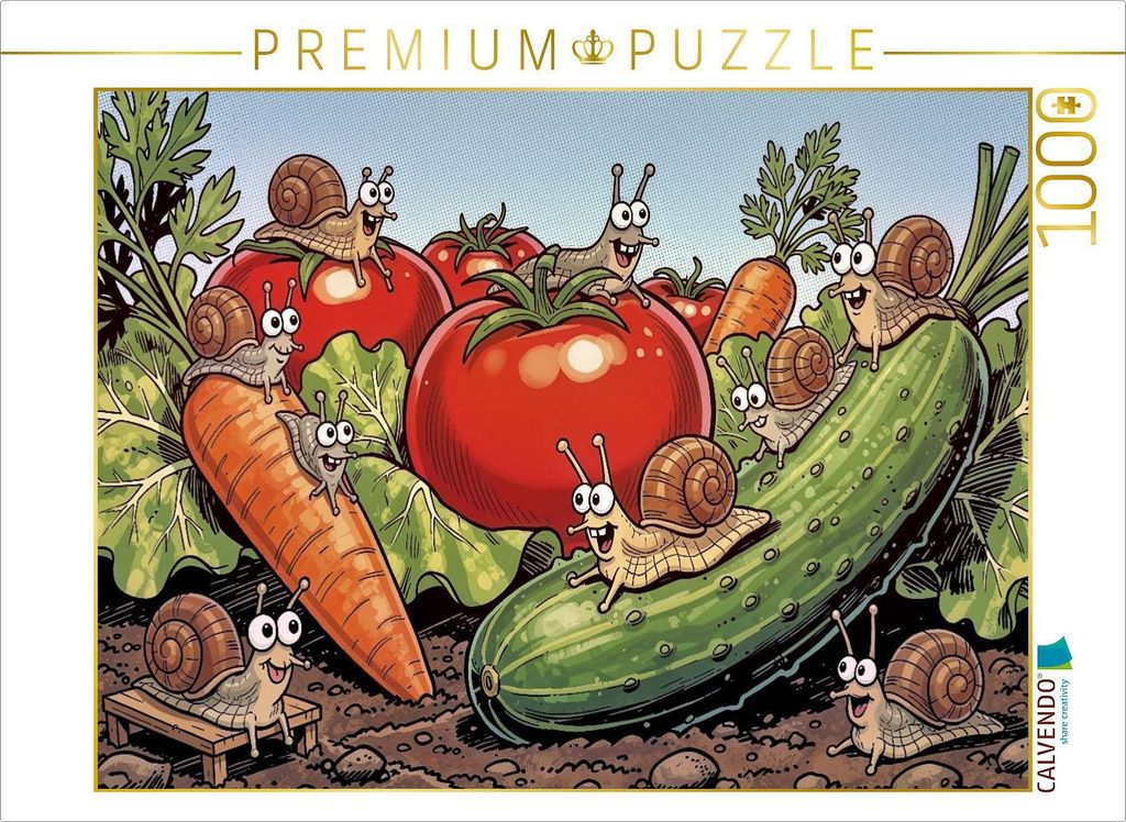 CALVENDO Puzzle Ein Motiv aus dem Kalender Lustige Weinbergschnecken - Comic | 1000 Teile Lege-Größe 64x48cm Foto-Puzzle für glückliche Stunden