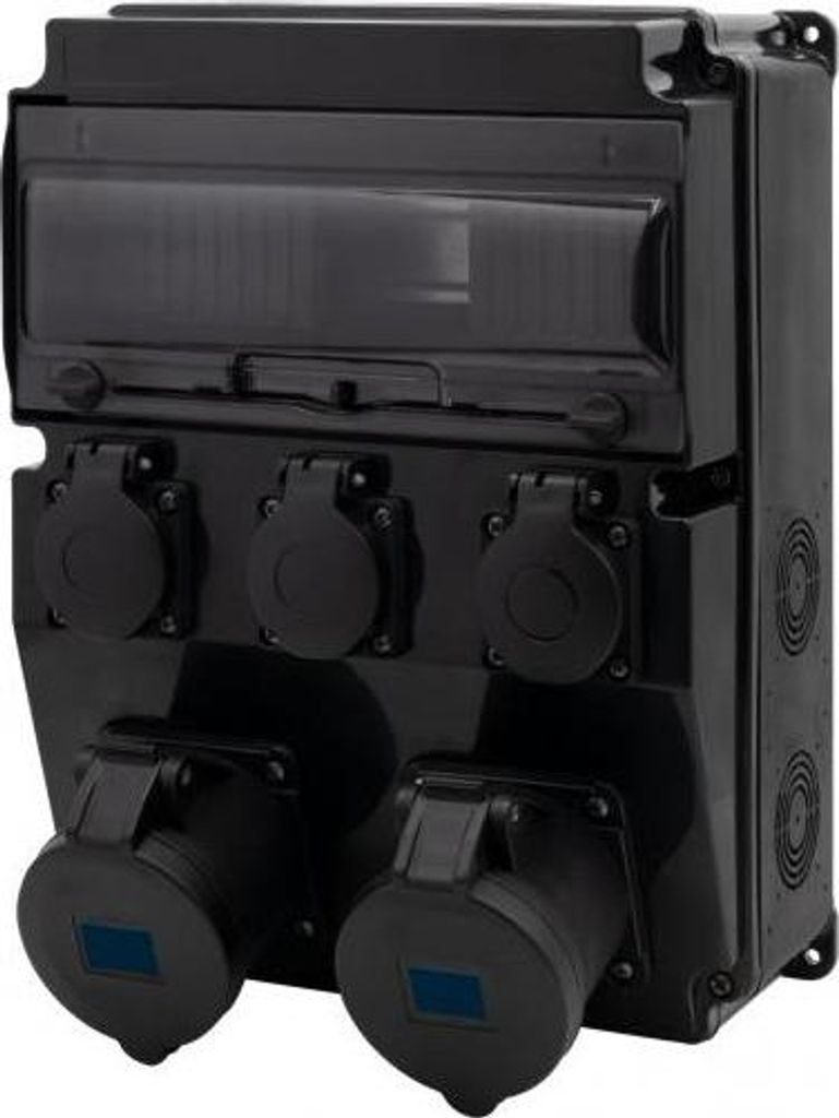 Distributore nero CAJA 12M SCENIC - prese diritte 16A/3P, Immagine del prodotto 
