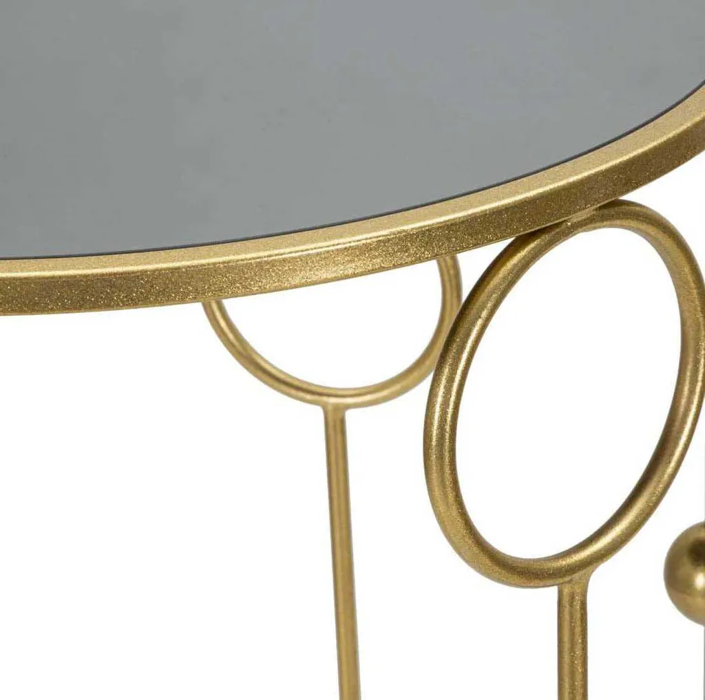 Table Basse pour Salon Moderne Or 50cm - Pack de 2 Tables d'Appoint - 9