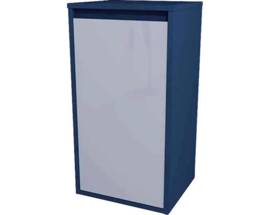 Hängehalbhochschrank mit 1 Tür Devo Cristal 2.0 links BxHxT 40x76x35 cm tyrolean blue/metal blue glass