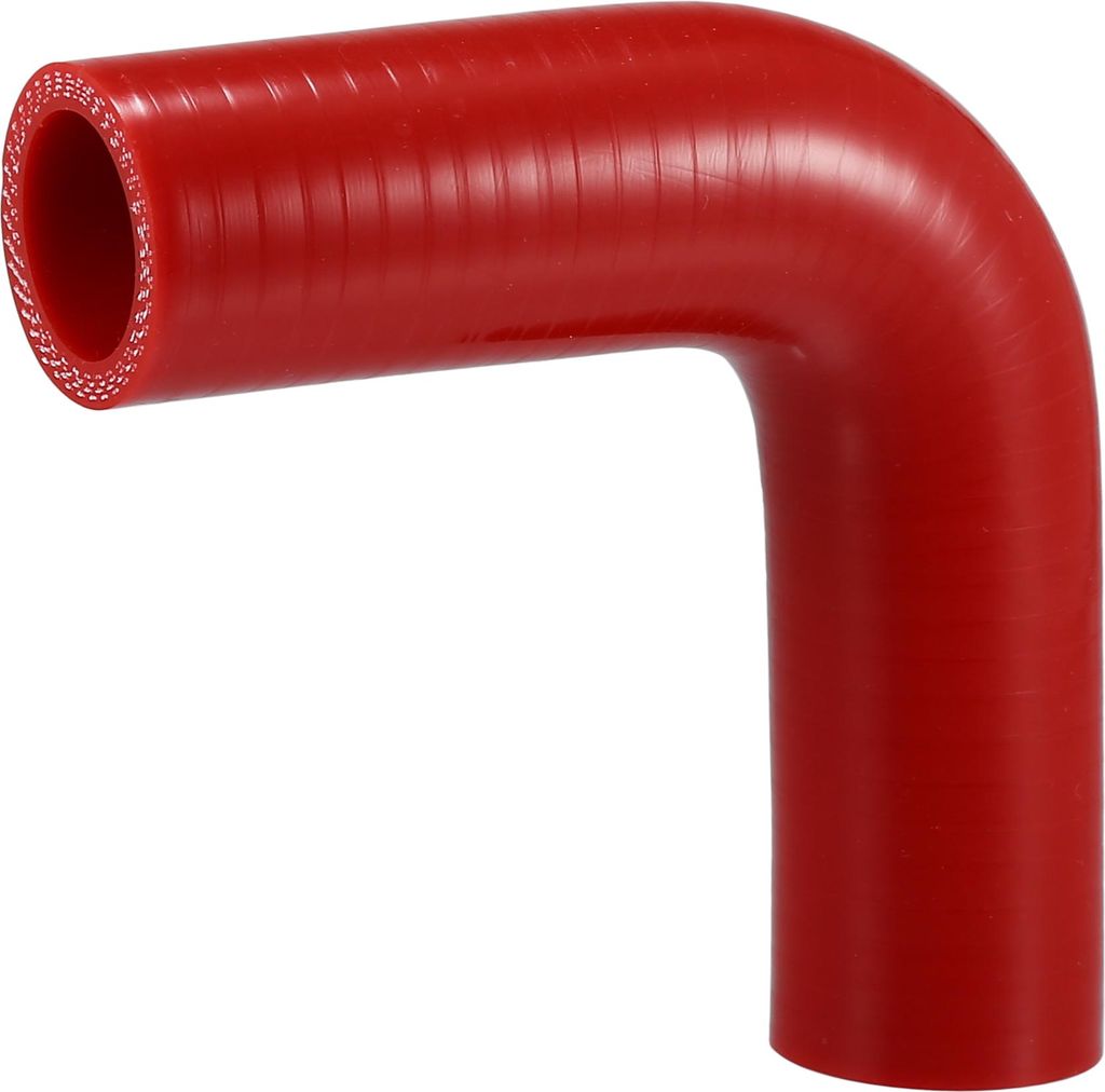 1 Stück 28mm 1,10" ID 102mm 4,02" Länge 90 Grad Roter Autosilikonschlauch Kühlmittelschlauch Universal