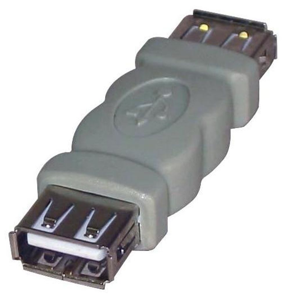 USB-Stecker, (2.0), USB A F - USB A F, grau, Logo-Blister 29241, EOL