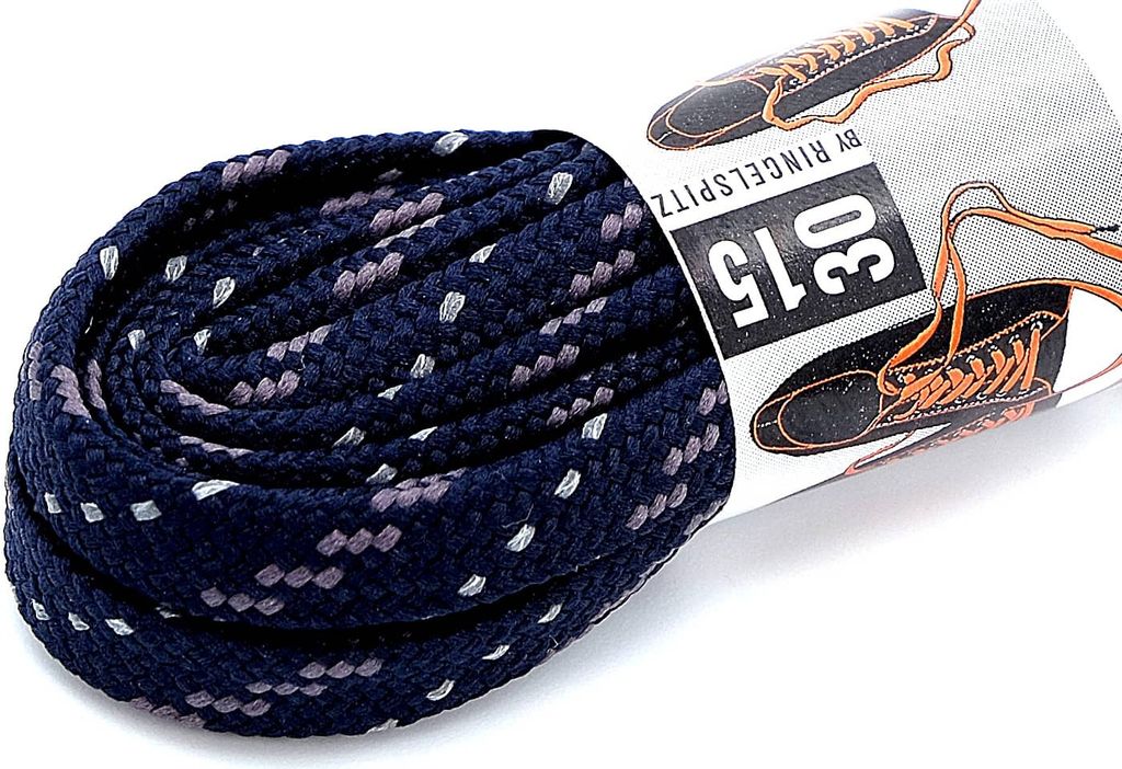 RINGELSPITZ - Flachsenkel medium aus Polyester - 125 cm, blau/grau reflektierend