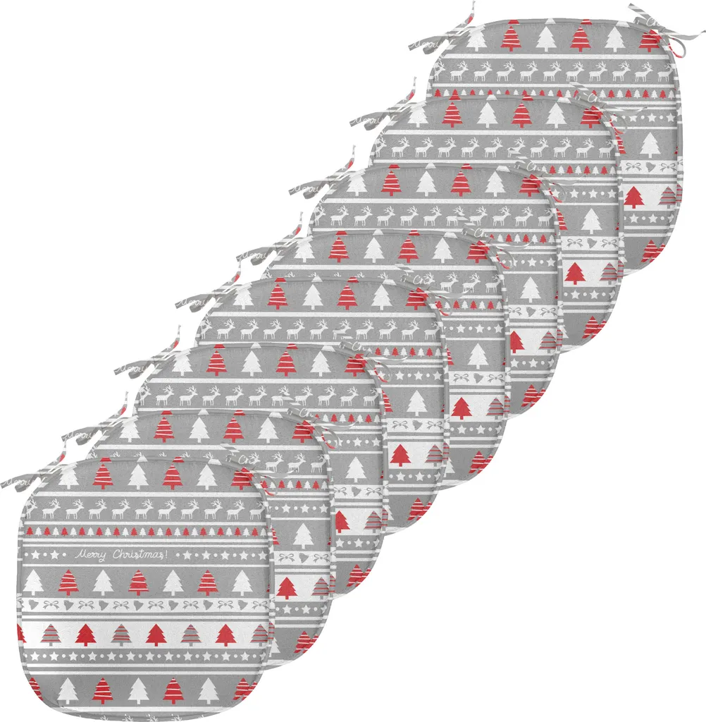Coussins décoratifs Noël imperméables avec attaches - 40x40 cm lot de 8