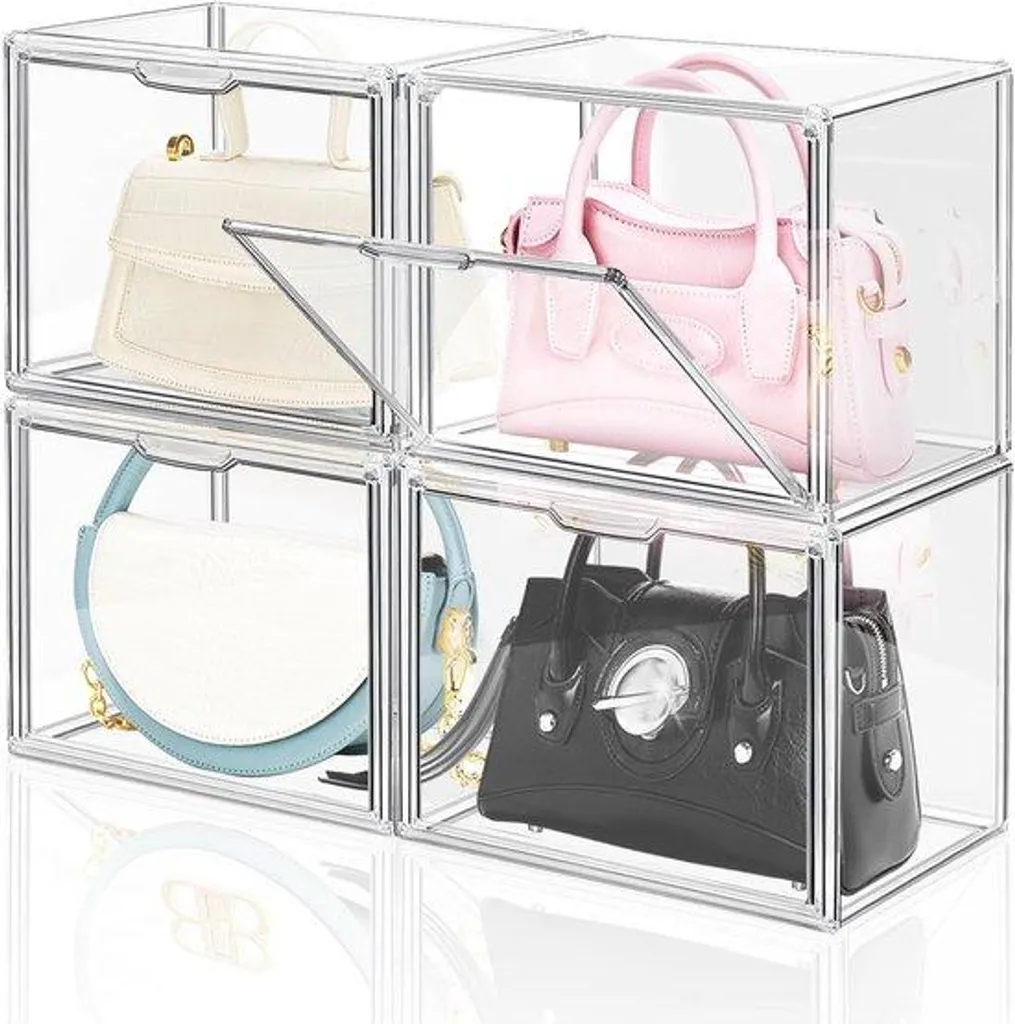 Vitrine anti-poussière pour sac à main : rangement acrylique magnétique