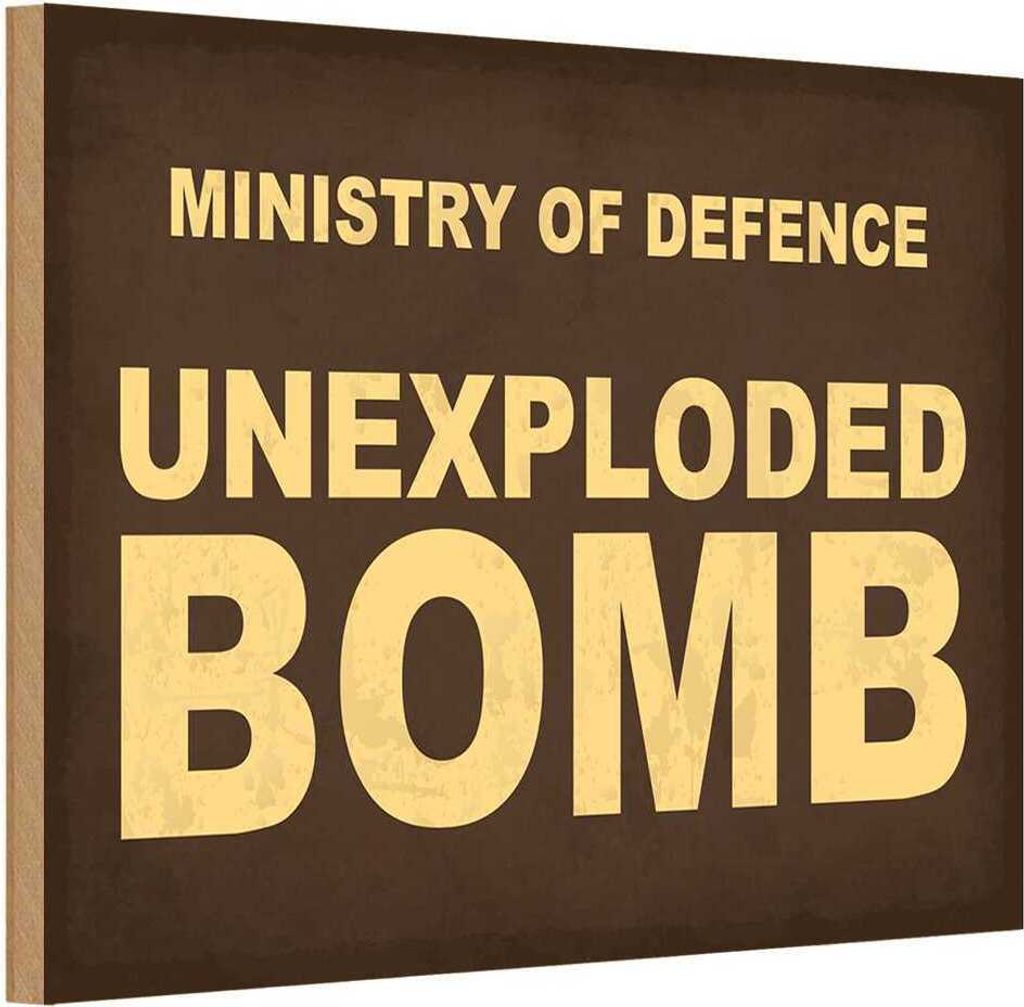 vianmo Holzschild 20x30 cm ministry of defence unexploded Dekoration