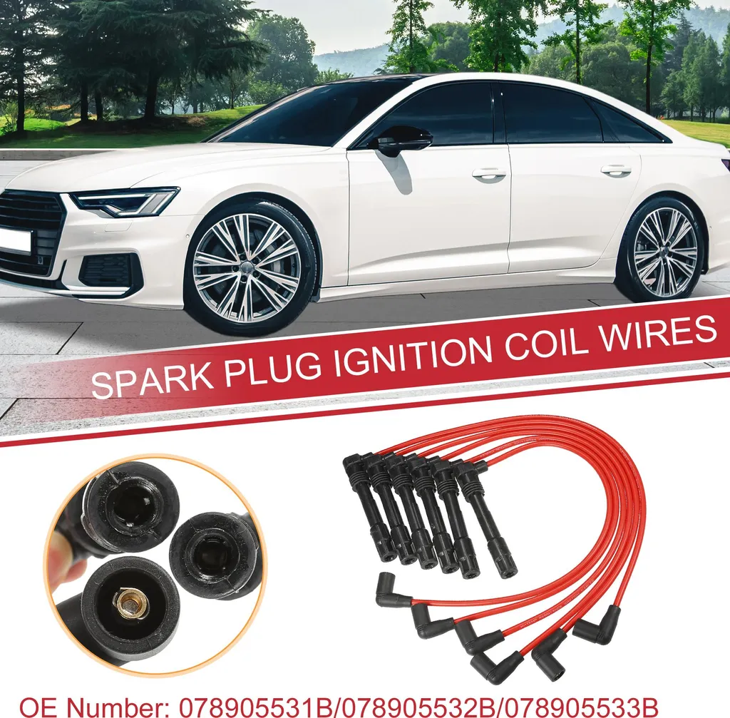 Câbles de Bougies Silicone pour Audi A6 et VW Passat V6 2.8L 078905533B