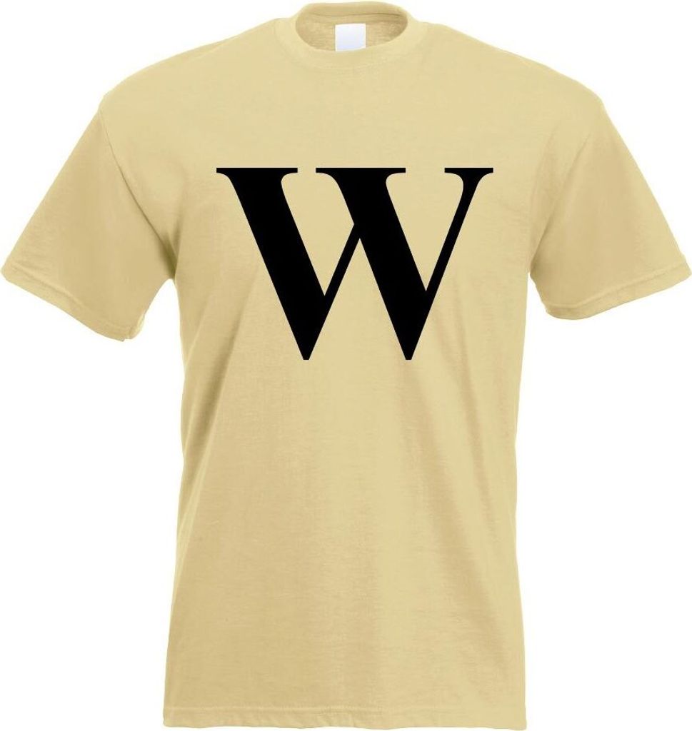 Kiwistar - T-Shirt - Khaki - Buchstabe W - Alphabet Motiv Bedruckt Funshirt Design Print - mit Motiv Bedruckt - Funshirt Design - Sport - Freizeit ...