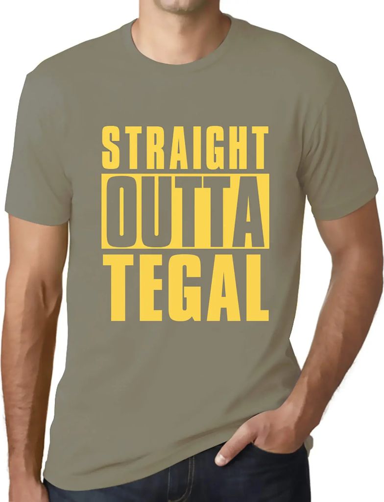 Herren Grafik T-Shirt Direkt aus dem Tegal – Straight Outta Tegal – Öko-Verantwortlich Vintage Jahrgang Kurzarm Lustige Druck Geburtstag Gesch...