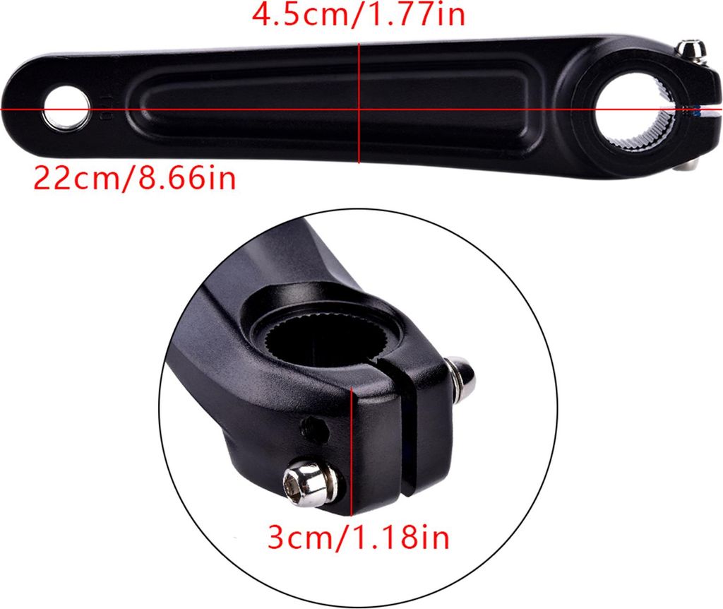 Linker Kurbelarm aus Aluminiumlegierung für 590 610 SLX XT XTR Kurbelgarnitur (Schwarz)