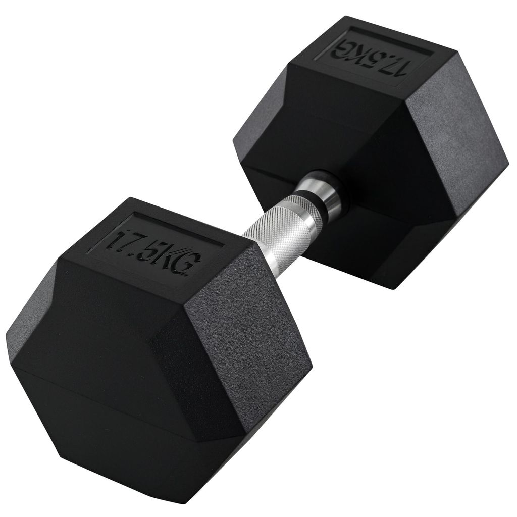 HOMCOM Kurzhantel, Hexagon Gummihantel, 17,5 kg Fitness Produktbild 
