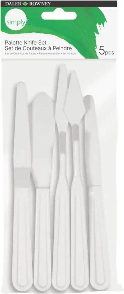 Daler rowney einfach packen de 5 Spatel de Kunststoff - verschiedene Formen - haltbarer Kunststoff - Farbe white