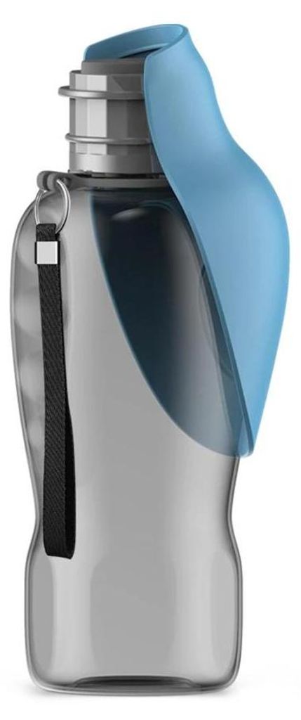 Hundetrinkflasche - Reise-Wasserflasche - 800 ml - Faltbar - Auslaufsicher - Breite Trinkschale - ABS - Blau